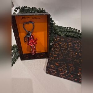 Betsey Johnson Red Keychain with Heart Clip